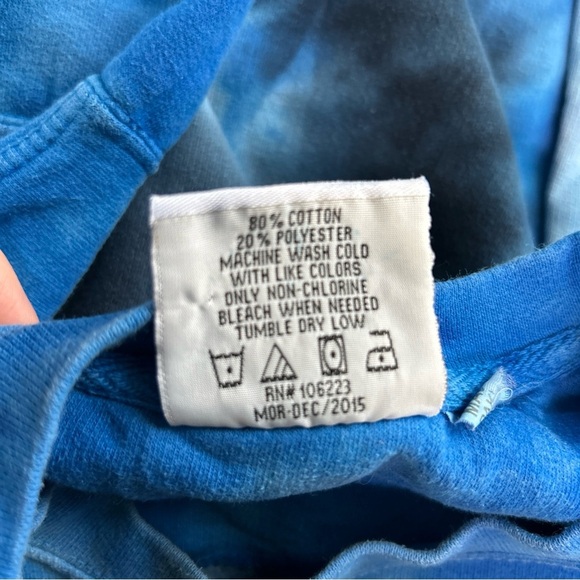 Colortone Mens Too Bad XL Tie Dye Sweatshirt Blue Boho Hippie Casual - Picture 11 of 13